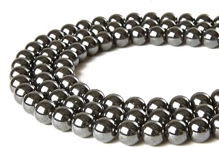 150pcs 6mm Black Hematite Beads Natural Gemstone Beads Round Loose Beads for Jewelry Making
