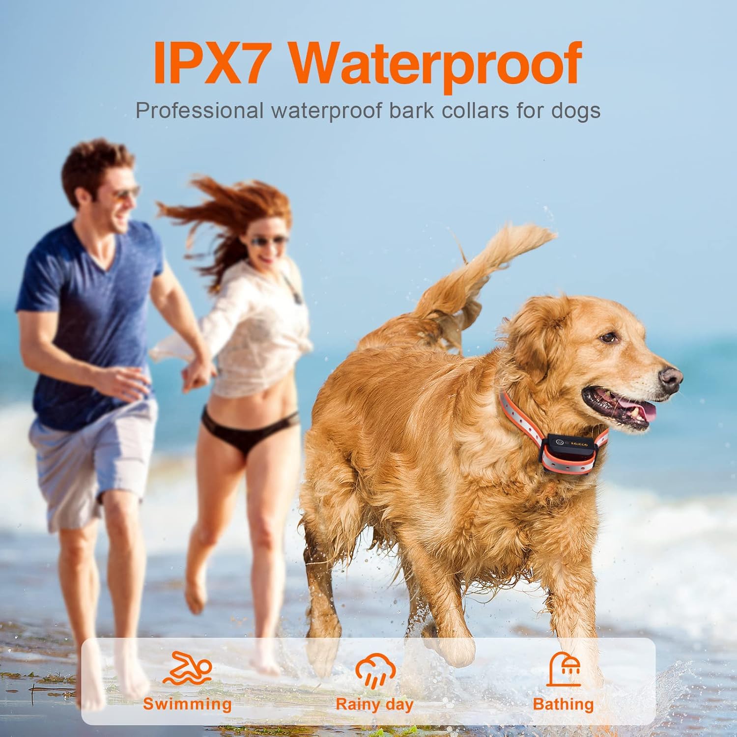 ROJECO Dog Shock Collar for 2 Dogs with 3300FT Remote，IPX7 Waterproof Rechargeable Shock Collar for Large Medium Small 2 Dogs for 4 to 120 lbs，3 Safe Training Modes with Beep，Vibration and Shock