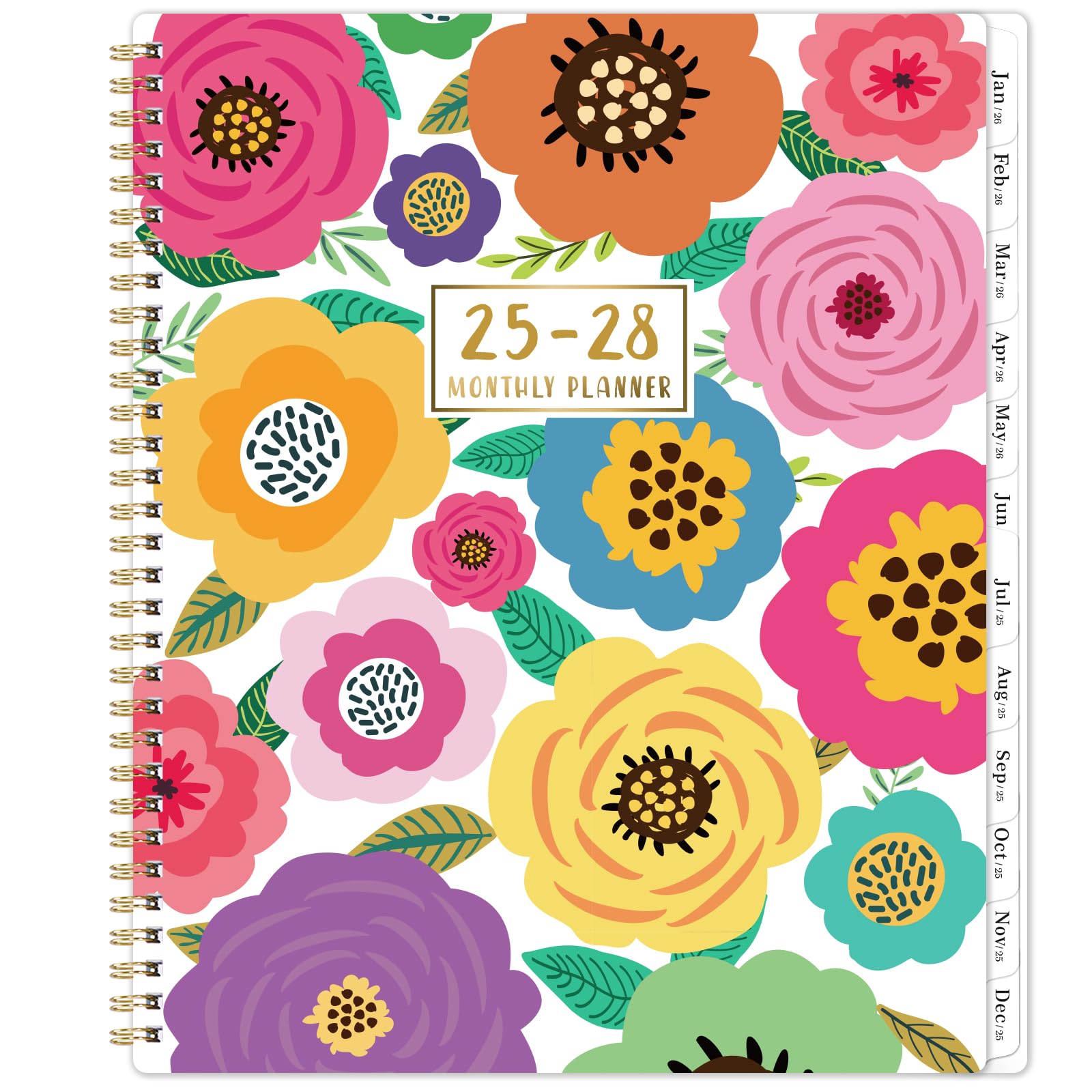 2025-2028 Monthly Planner - 3 Year Monthly Planner 2025-2028, Jul.2025 - Jun.2028, 36 Monthly Tabs, Inner Pocket - Floral