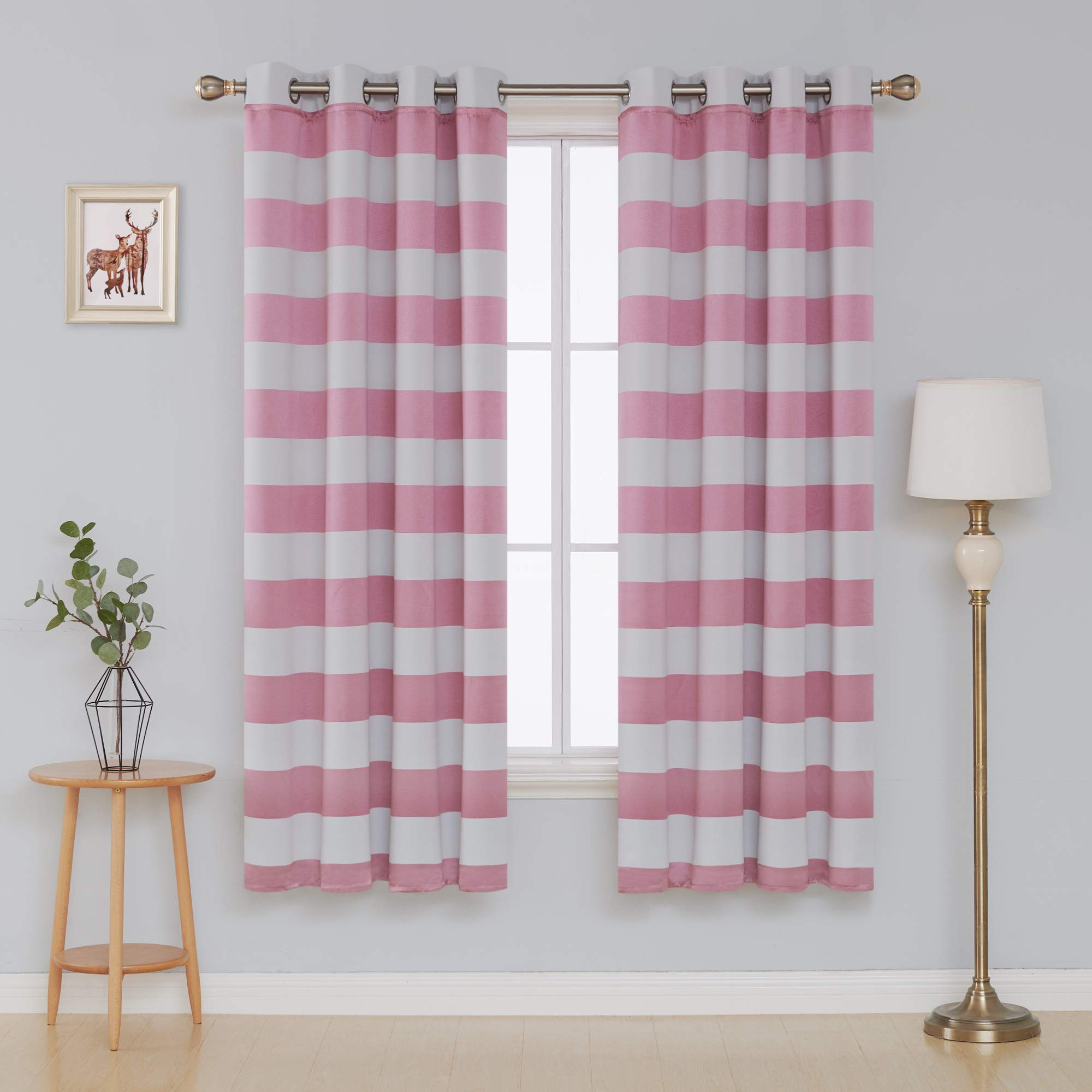 Pink White Curtains Curtains & Drapes