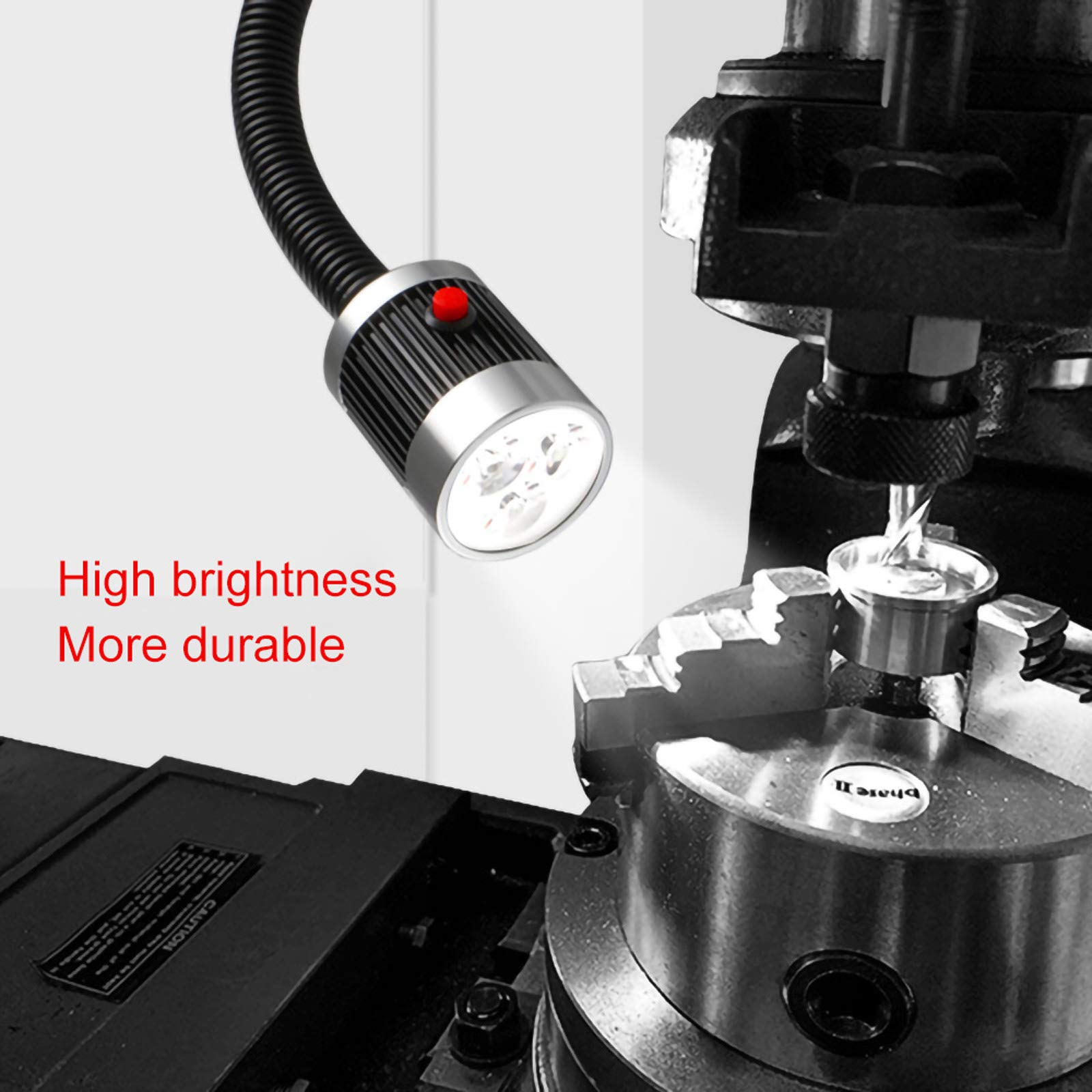 9W LED Luce del lavoro della macchina 24V 1080lm Multifunzione 360° Rotazione Flessibile Lampada da Lavoro a Collo di Cigno con Base Magnetica per Macchine Utensili Torni