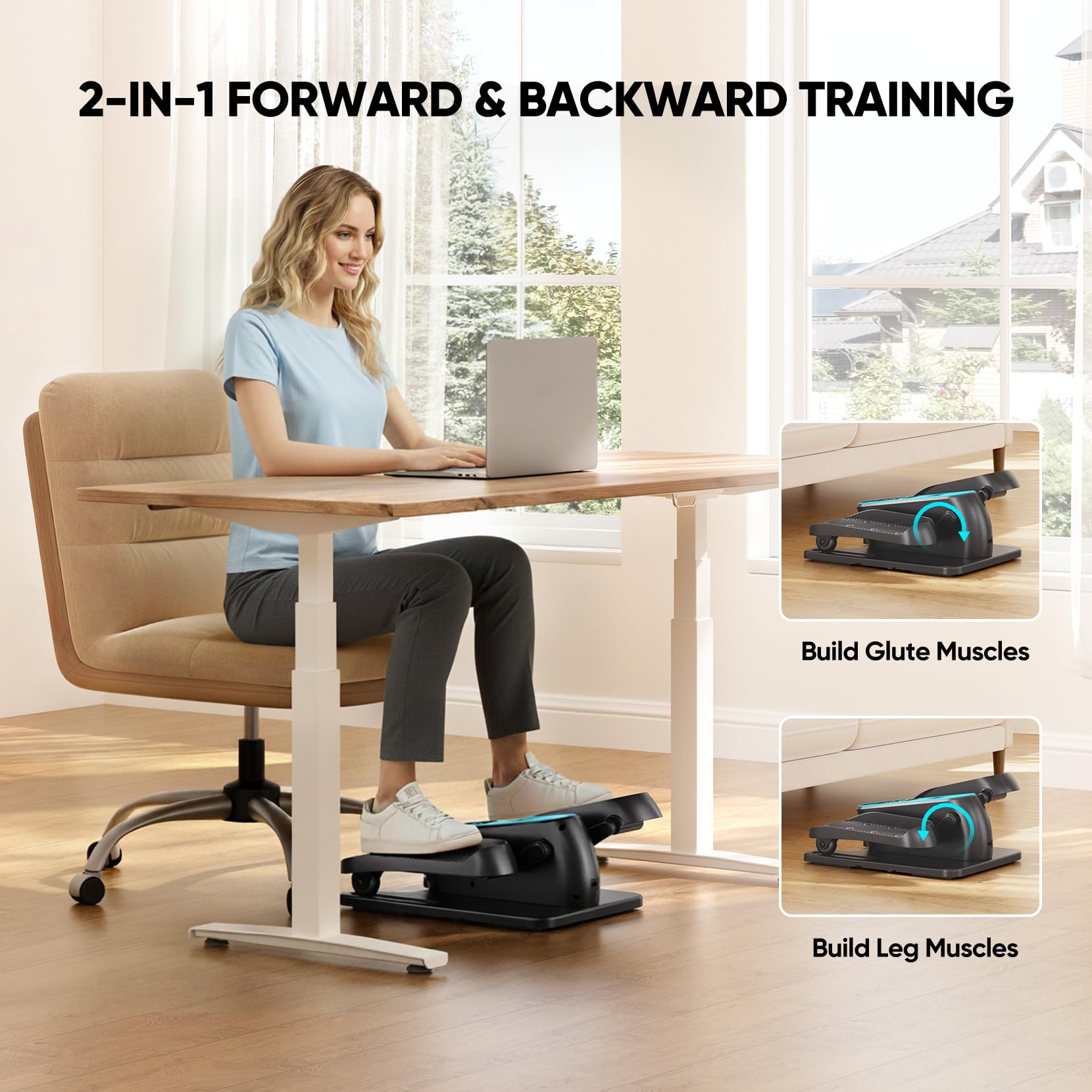 Dripex Mini Elektrischer Crosstrainer, Untertisch Ellipsentrainer für Zuhause, Beintrainer mit Pedalen für Senioren mit 60W Motor, Fernbedienung, 12 Geschwindigkeiten, 6 automatische Programme