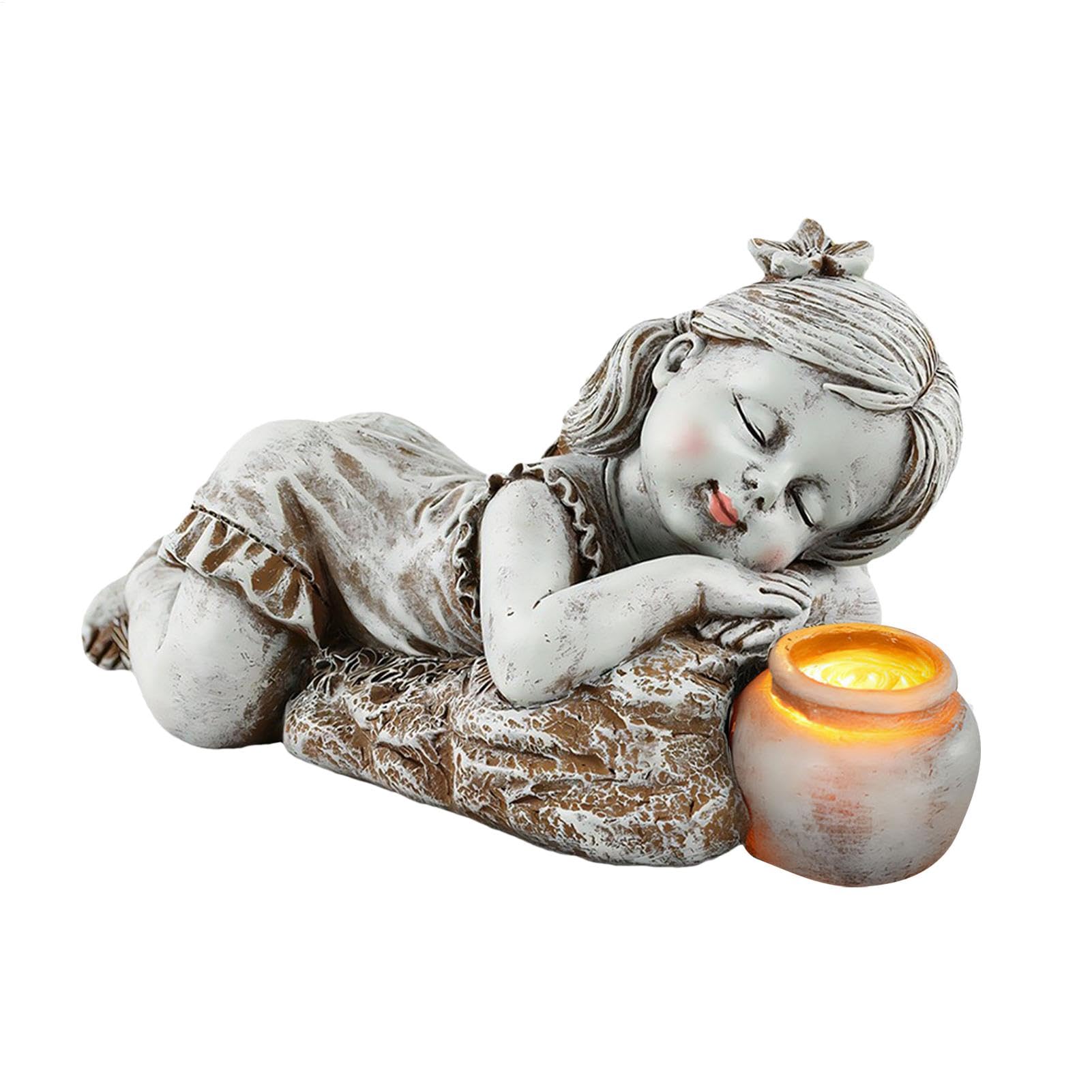 Statue de bébé solaire en résine comme cadeau original pour vos collègues