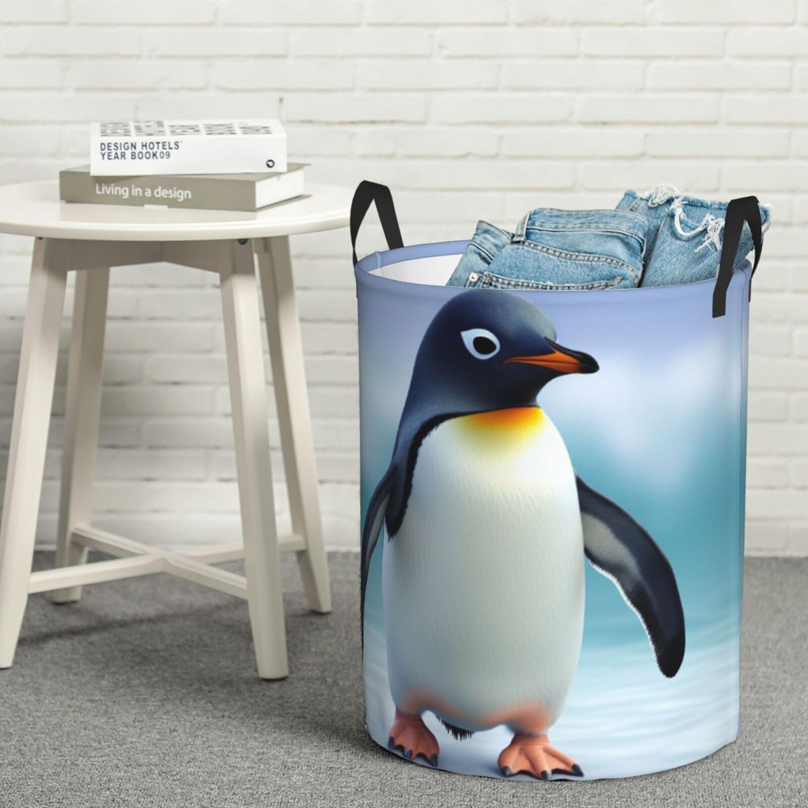 Grand panier à linge pingouin imperméable pour chambre et jouets d'enfant