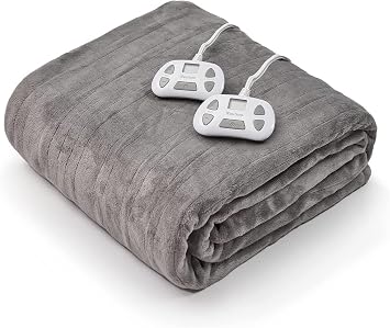 Electric Heated Blankets, Electric Throw, Soft Fleece Blanket, Dual Control Fast Heating Pad with 10 Heat Settings, 10 Hours Auto Off Machine Washable King Size 100 x 90 Inch