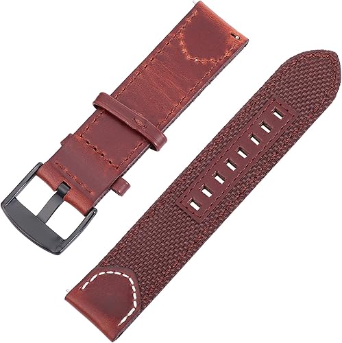 Hemobllo - Correa de nailon de 0.866in para reloj, correa deportiva de repuesto, ajustable, correa de metal, hebilla de metal, color negro