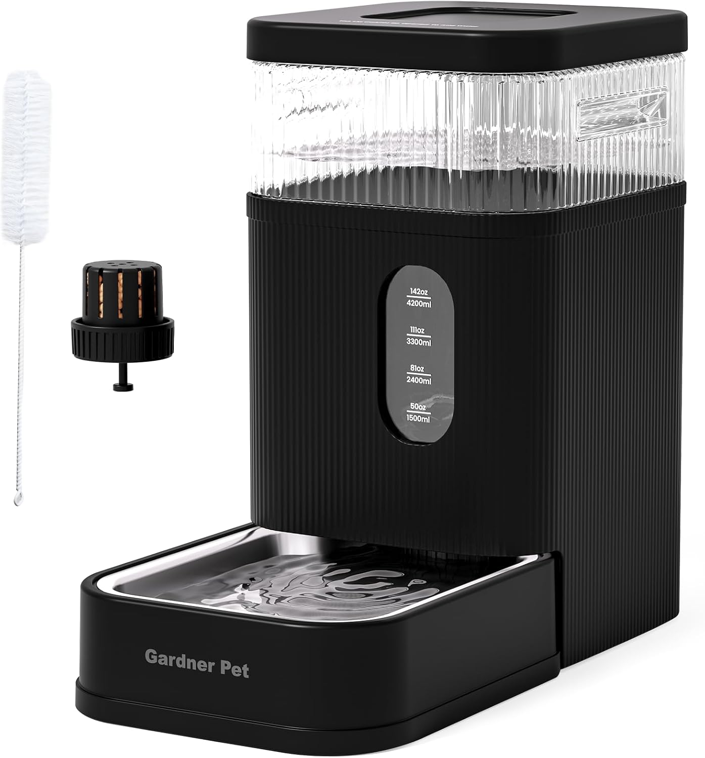 Gardner Pet 2.2 Gallon Automatic Dog Water Bowl Dispenser 8.5L Gravity Water Feeder with Stainless Steel Bowl & Maifan Stone Filter, BPA-Free for for Cats and Dogs (Black, 2.2 Gallon) - Image 6