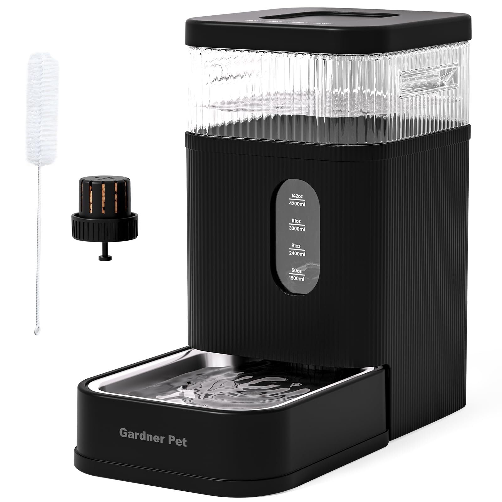 Gardner Pet 2-in-1 automatische kattenvoeder- en waterdispenser, 3 l x 2, kattenkommen met roestvrijstalen kom, zwaartekracht hondenwaterdispenser, 100% BPA-vrij, geen elektriciteit nodig, lichte