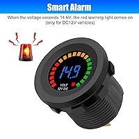 Vista 2 de Linkstyle Medidor de Batería de 12 V, Voltímetro Impermeable de 12 V, Medidor de Voltaje de Pantalla Digital para Marina, Auto, Motocicleta