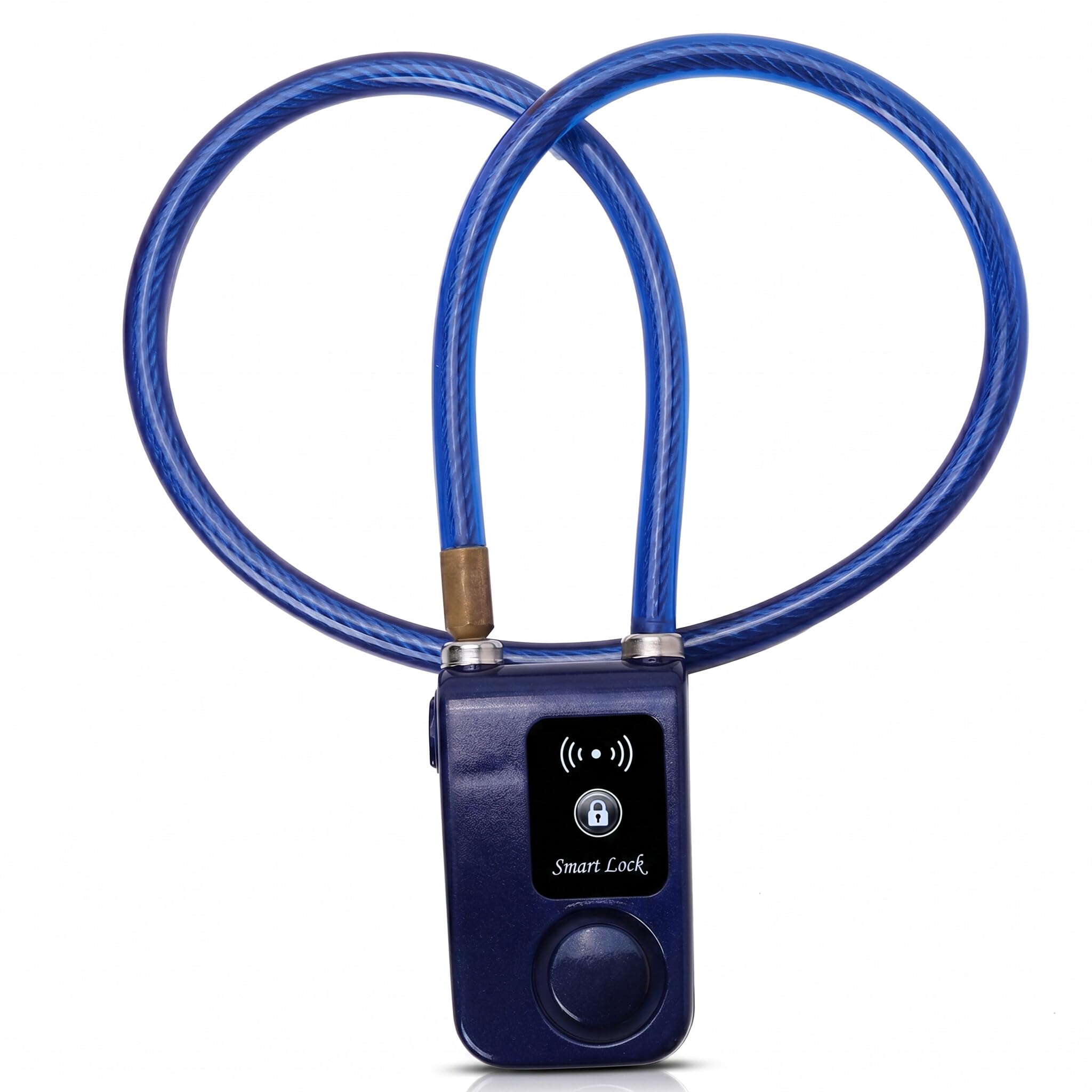 Bike Lock, APP Control Bluetooth Smart Lock Anti Theft Alarm Chain Lock with 105dB Alarm for iOS and for Android System, for Bicycle, Motorcycle, Gates (Blue)