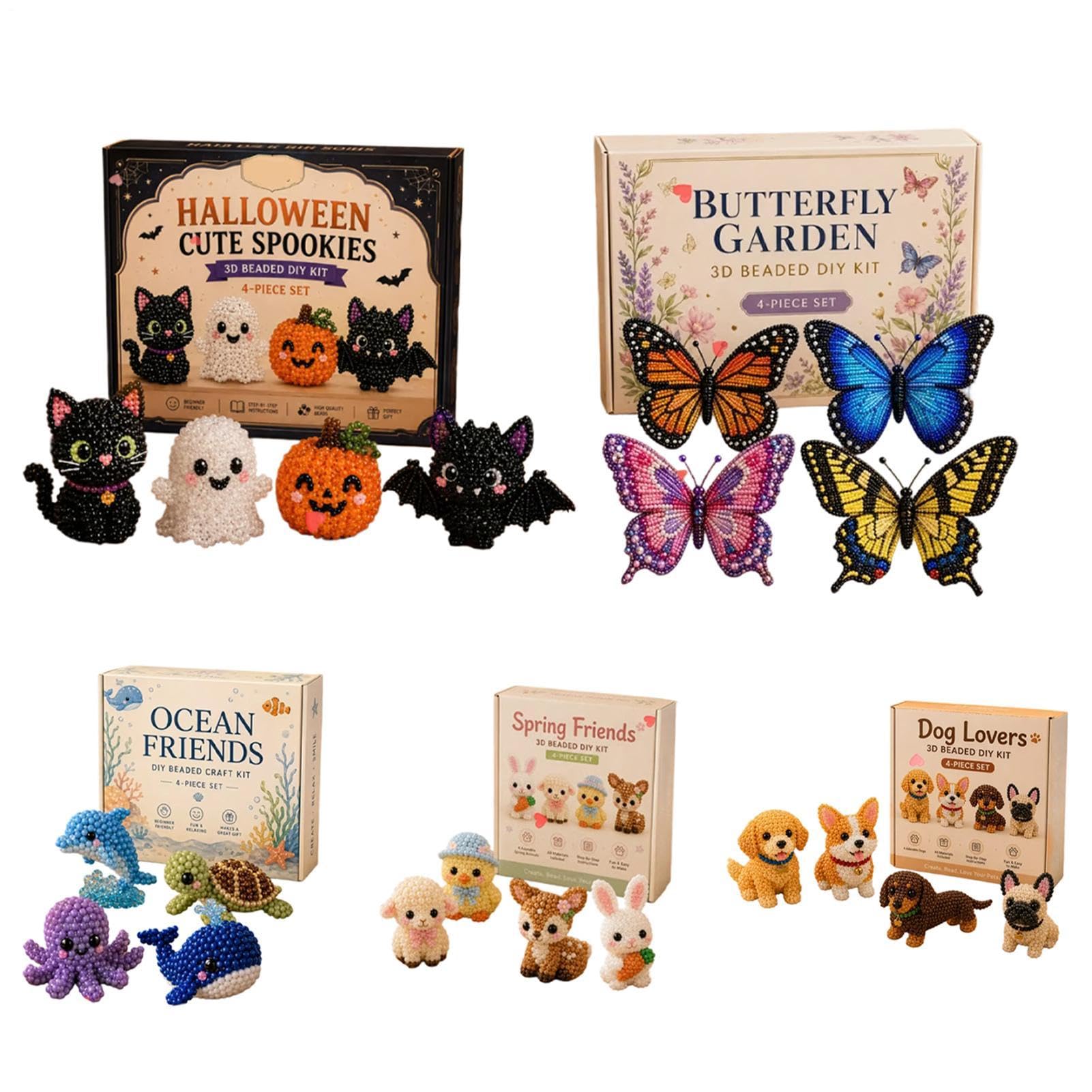 Kit Animali Di Perline Design Animali 3D Creativi e Colorati | Kit Di Perline Arte E Artigianato Per Principianti Appassionati Bambini Adolescenti Amanti Artigianato