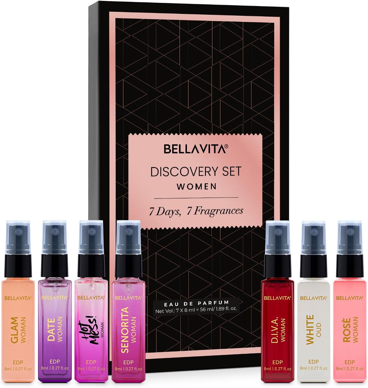 Discovery | Long Lasting EDP 7 x 8ml | Trial Perfume Gift Set for Women | Perfume for Woman | Gift for Woman | Floral, Fresh and Fruity Premium Fragrance Scent