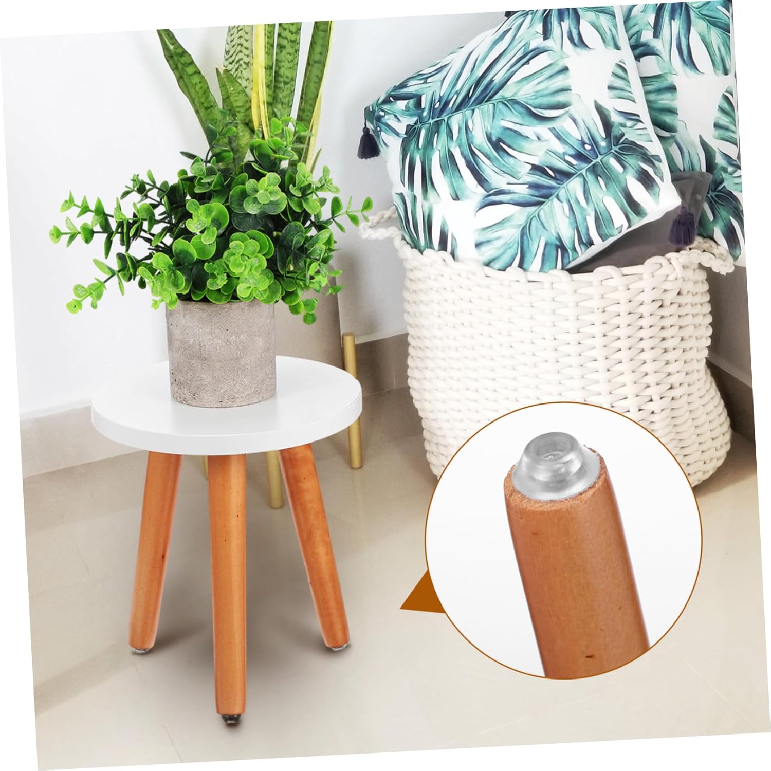 2pcs Modern Wood Plant Stand Indoor Plant Stools Small Riser Farmhouse Style for Home Decor