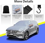 Couverture de la demi-voiture SUV, Couverture supérieure pour pare-brise & Protection des toits ouvrants avec lin de coton, protection de la voile Snow, Soleil, Rain, Douille, Taille L