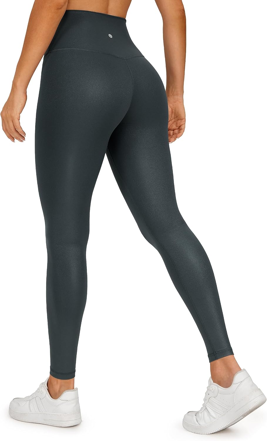 CRZ YOGA Matte Faux Leather Leggings 28" - Butterluxe High Waisted Stretch Ankle Womens Leather Pants Pleather Tights