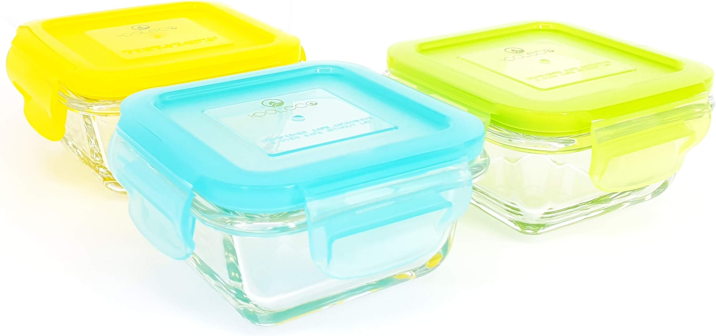Kooleco - Heat Resistant Glass Food Containers - Cubes 150ml (3pcs)