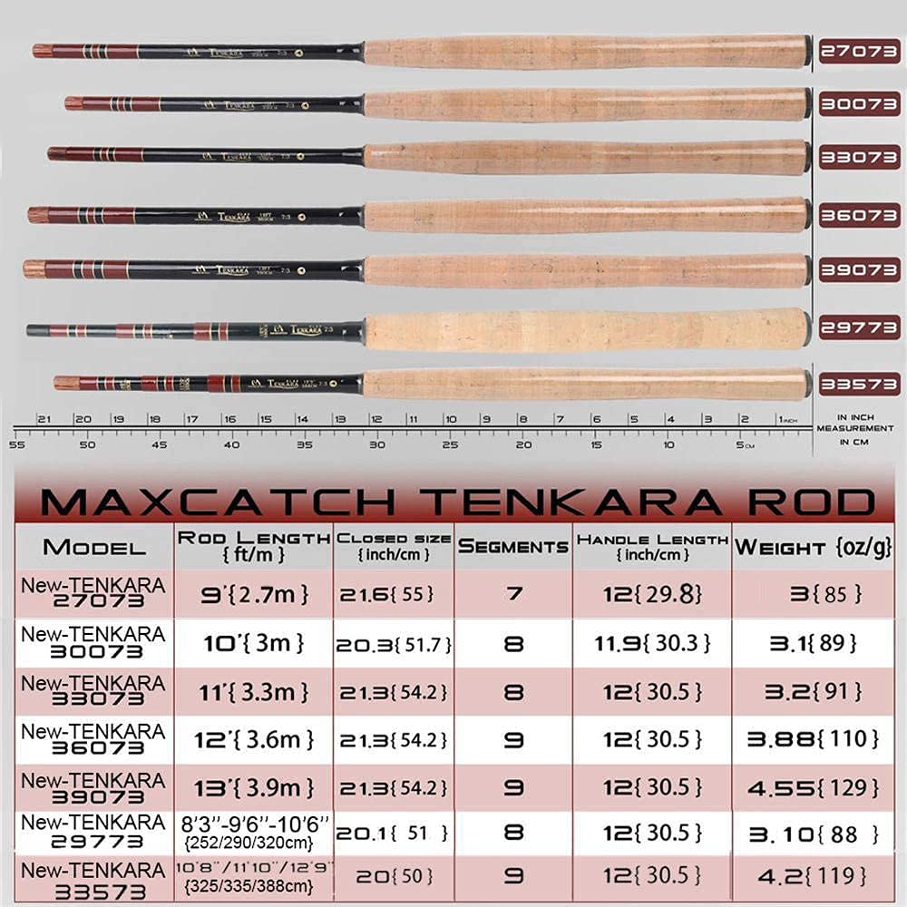 Maximumcatch Fliegenfischen Tenkara Rute/Rute Combo Komplete Outfit 10/11/12/13ft Rute mit Schnüre und Zubehör