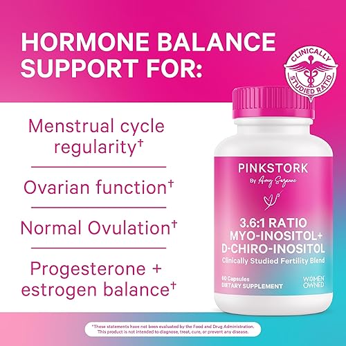 Miniatura 5 de Pink Stork Paquete de fertilidad para mujeres  Cápsulas de apoyo de fertilidad y mio-inositol y D-Chiro inositol 3.61  Salud reproductiva,