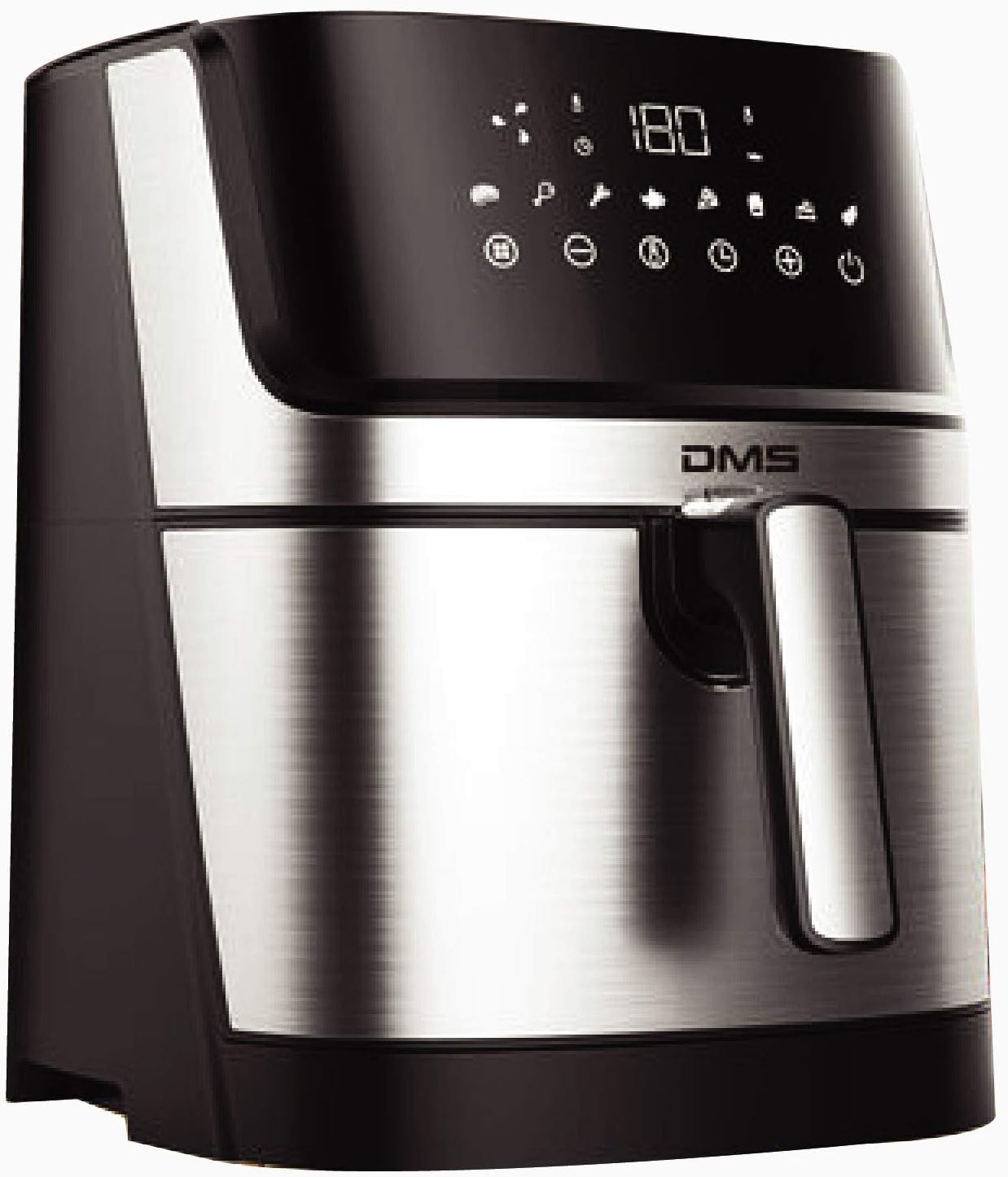 DMS® Friggitrice ad aria calda, digitale, 6 litri, in acciaio inox, forno, forno, griglia ad aria calda, senza grassi, Cooker, 1800 Watt, 8 programmi, display touch digitale, senza olio, HF-6E DMS® Friggitrice ad aria calda, digitale, 6 litri, in acciaio inox, forno, forno, griglia ad aria calda, senza grassi, Cooker, 1800 Watt, 8 programmi, display touch digitale, senza olio, HF-6E