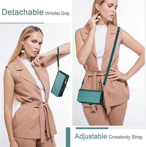 Miniatura 3 de ASAPDOS Funda para Samsung Galaxy A42 5G, correa de piel sintética retro con cierre magnético, bloqueo RFID, tarjetero y función atril para hombres