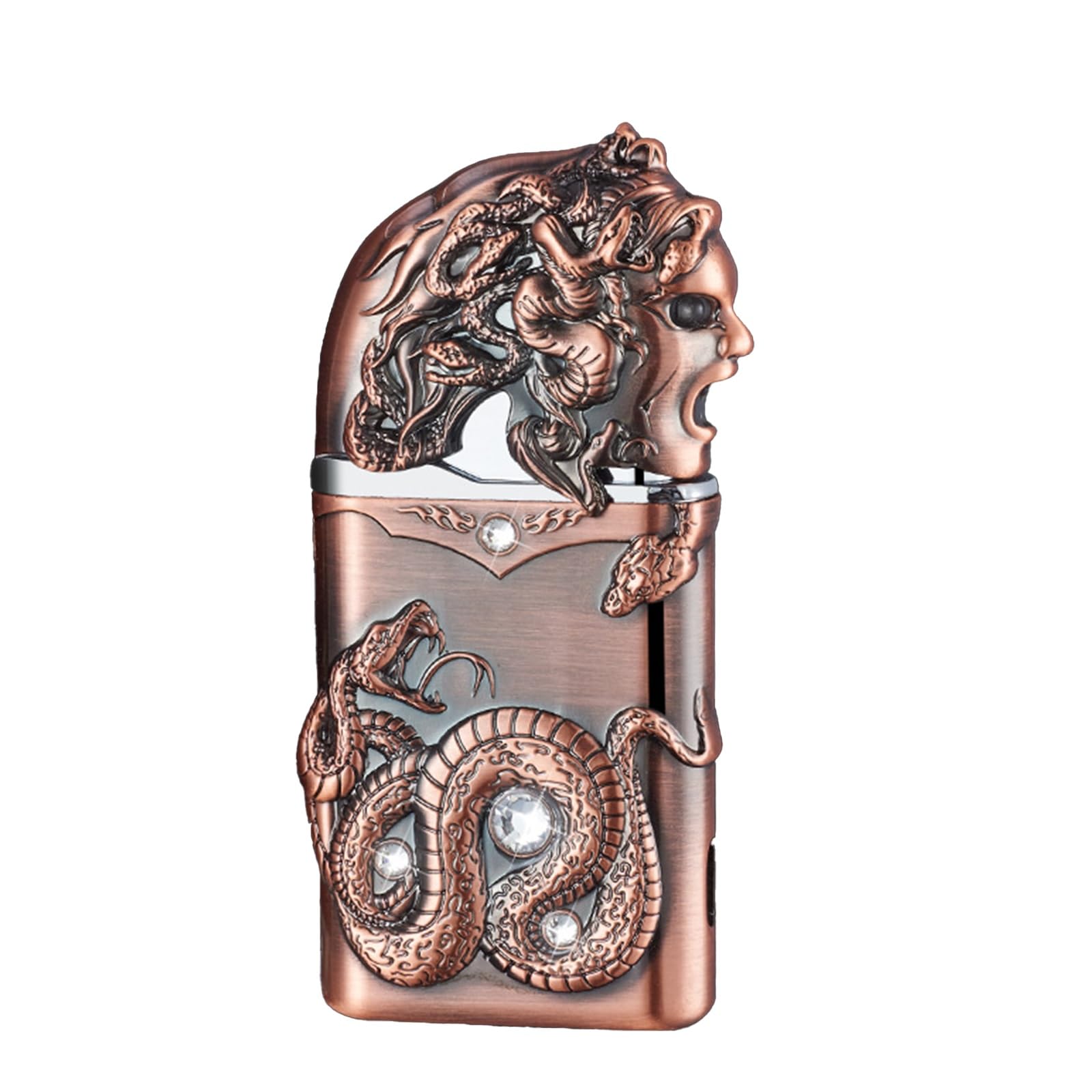 Encendedor de butano portátil con relieve metálico ideal para tus viajes y escapadas