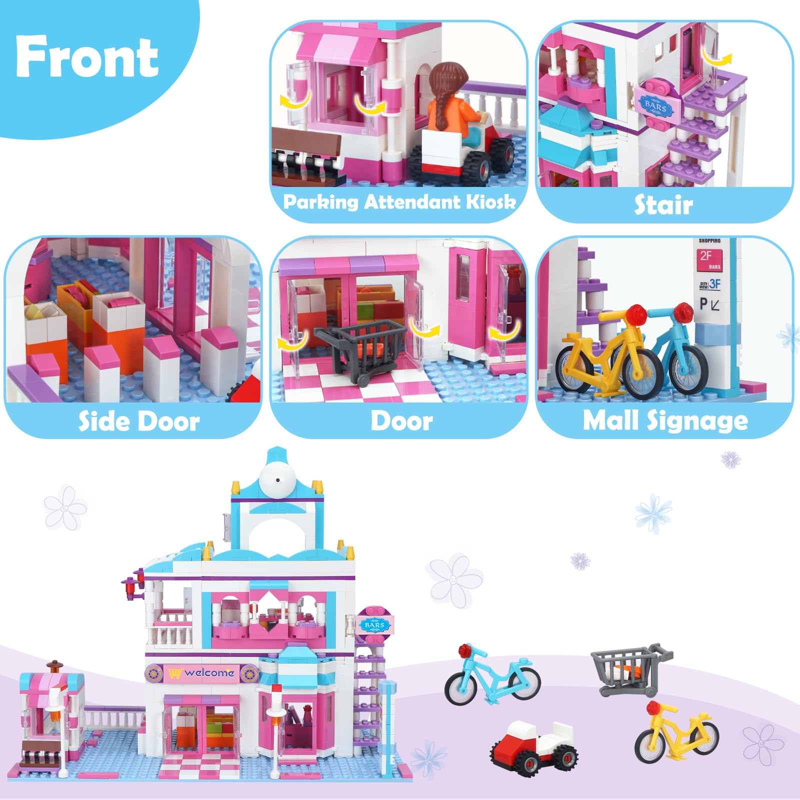 Brick Story Dream Girls Friends Shopping Mall Building Set 808