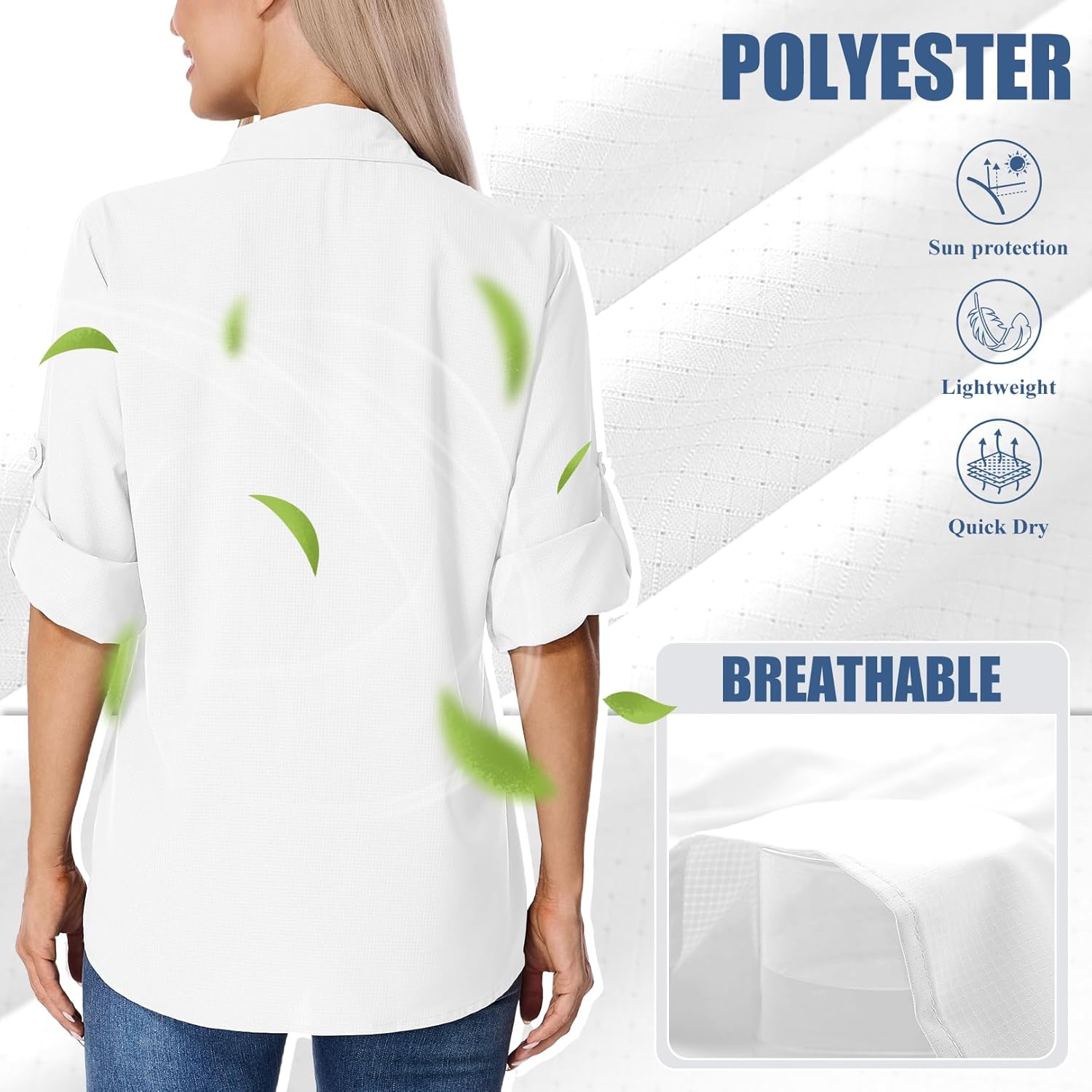 Jessie Kidden Womens UPF 50+ UV Sun Protection Safari Shirts Long Sleeve Outdoor Cool Quick Dry Fishing Hiking Shirts - Image 2