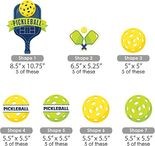 Miniatura 8 de Big Dot of Happiness Let's Rally - Pickleball - Palitos de centro de mesa de cumpleaños o jubilación - 35 piezas