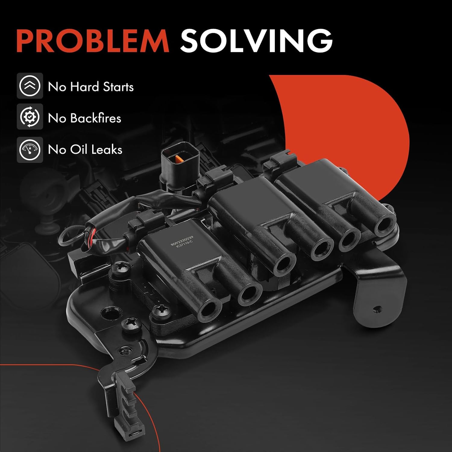 A-Premium Ignition Coil Compatible with Hyundai Santa Fe V6 2.7L 2001-2006, Tiburon V6 2.7L 2003-2008