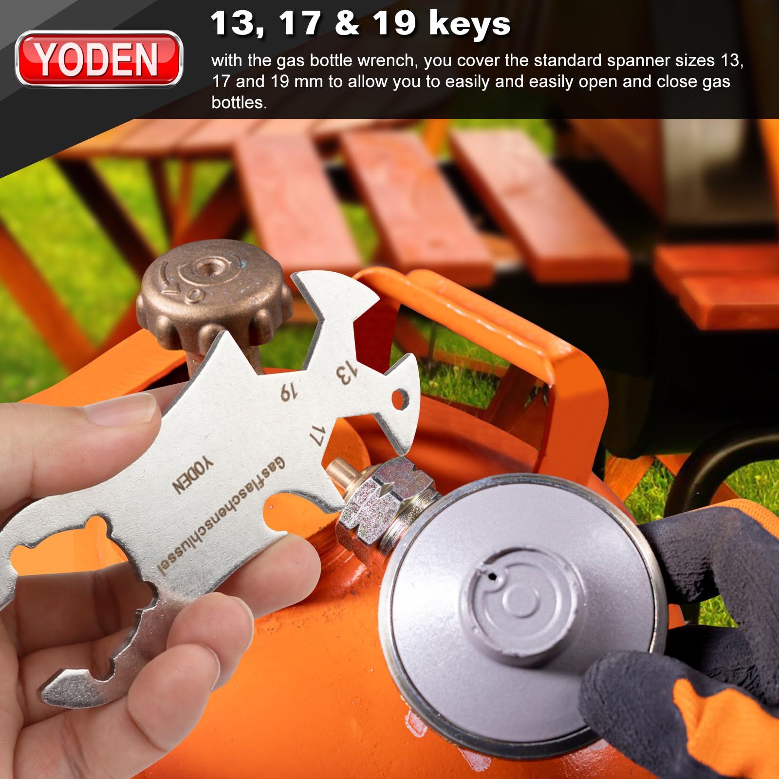 Produktbild von Gasflaschenschlüssel Edelstahl, Multi Funktion Gasflaschen Schlüssel Gasregler 168077630459