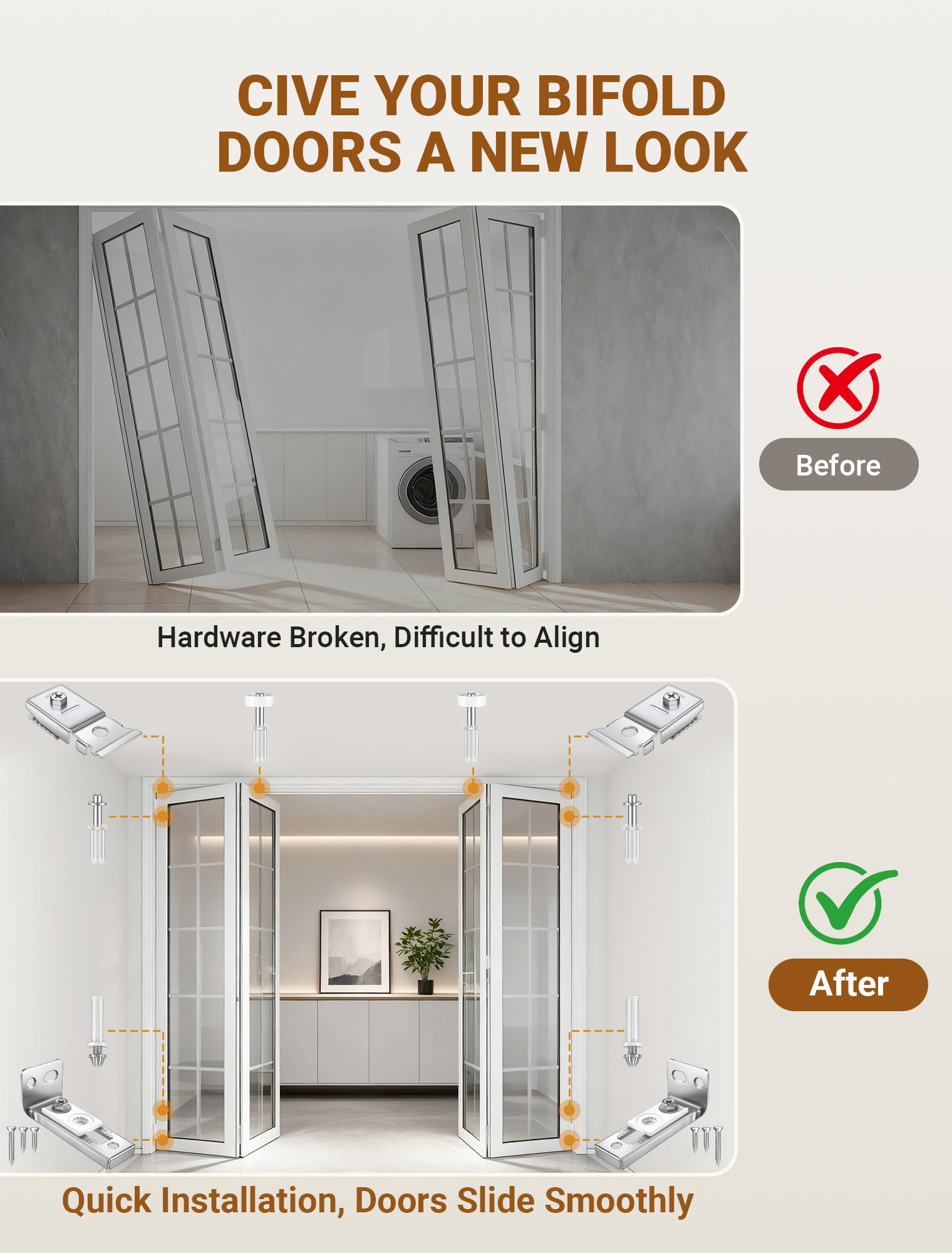 2 Pack Bifold Door Hardware Repair Kit for Folding Pocket & Accordion Door — Amazon image 4