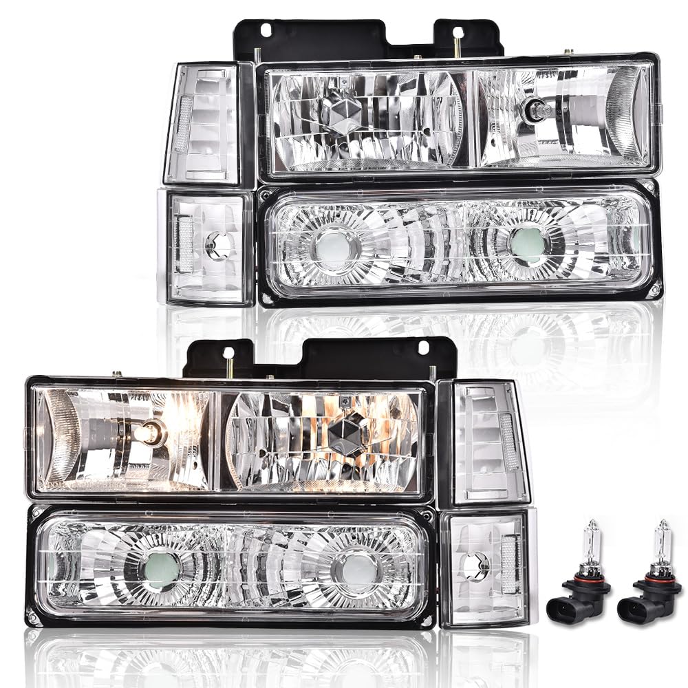 GRAND ORANGE Headlights Fit GMC Sierra C/K Yukon 1500 2500 1994-1998