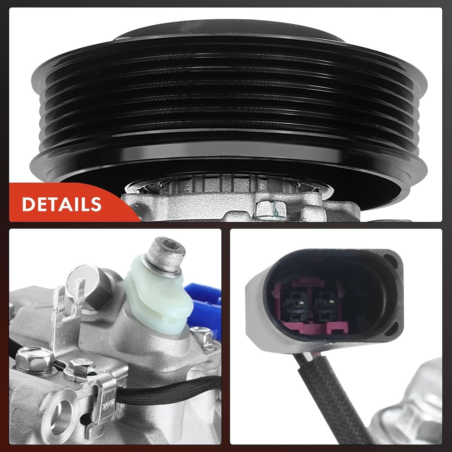 A-Premium Air Conditioner AC Compressor with Clutch Compatible with Audi A4/A4 Quattro 1.8L 3.0L 2002, A6/A6 Quattro 3.0L 2002-2004