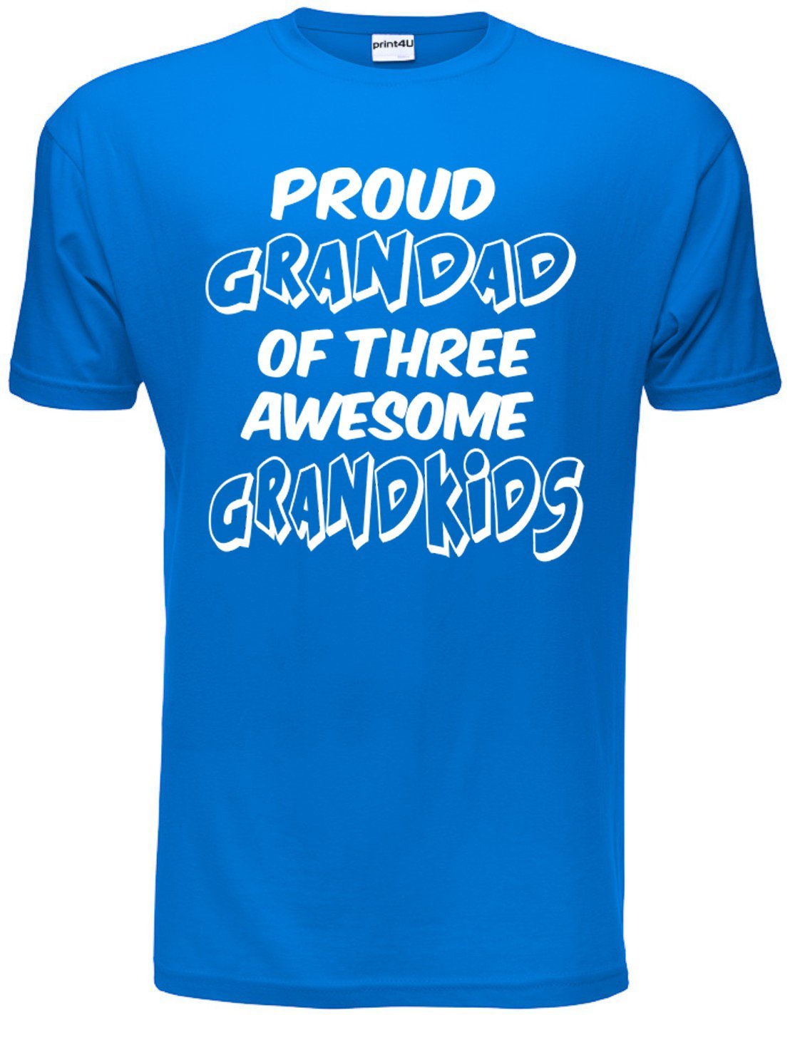Proud Grandad of 3 Grandkids Mens T-Shirt XX-Large Blue