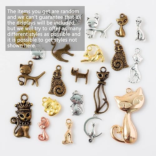 Miniatura 5 de stino - 100 g de dijes colgantes de metal para hacer joyas, lote de dijes bañados en plata y oro para pulseras, collares y manualidades, dijes de