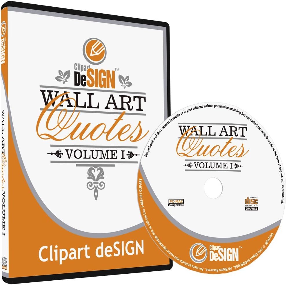 Wall Art Decal Quotes Clipart-Vinyl Cutter Plotter Images-Vector Clip Art Graphics CD