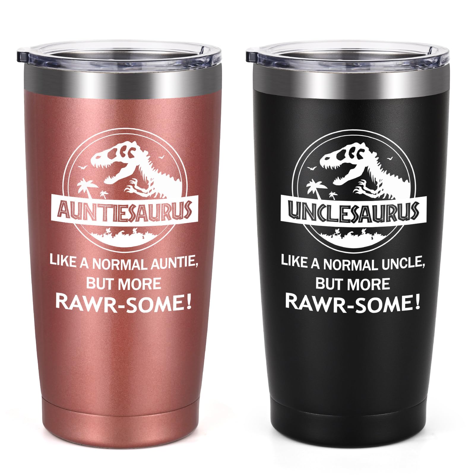 Livole Auntie and Uncle Gifts for Christmas, Auntiesaurus Unclesaurus Mug Set of 2, Funny Presents for Uncle Auntie, Women