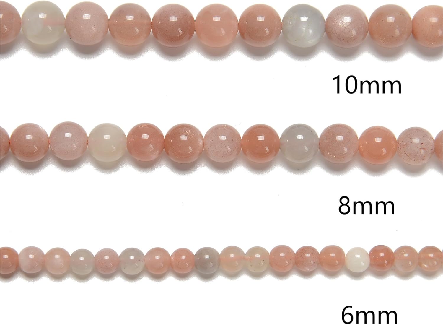 94Pcs (2Pcs/Set) 8mm Multi-Color Peach Moonstone Smooth Round Beads Natural Stone Beads AAA Grade Premium Round Gemstone Genuine Real Stone Loose for DIY Bracelet Jewelry String Making - Image 4