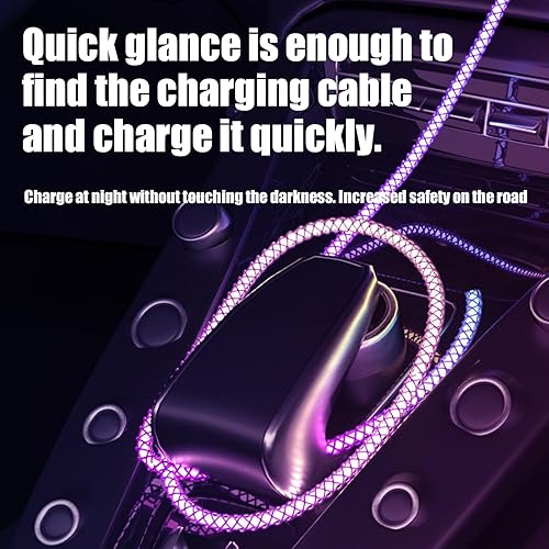 Miniatura 4 de MOSHOU Cable de carga USB C brillante de 3 pies, luz RGB de iluminación gradual USB C a USB C, PD de 100 W, cable de carga LED rápida para Samsung