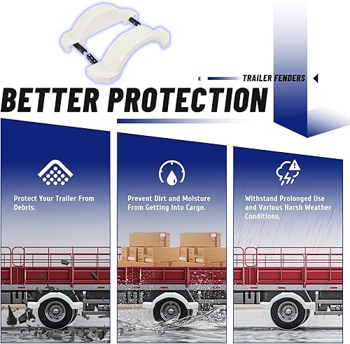 Miniatura 4 de ECOTRIC - 2 guardabarros de un eje único para utilización en remolques de 13 pulgadas y con ruedas y faldón, que es apto para uso en Fulton