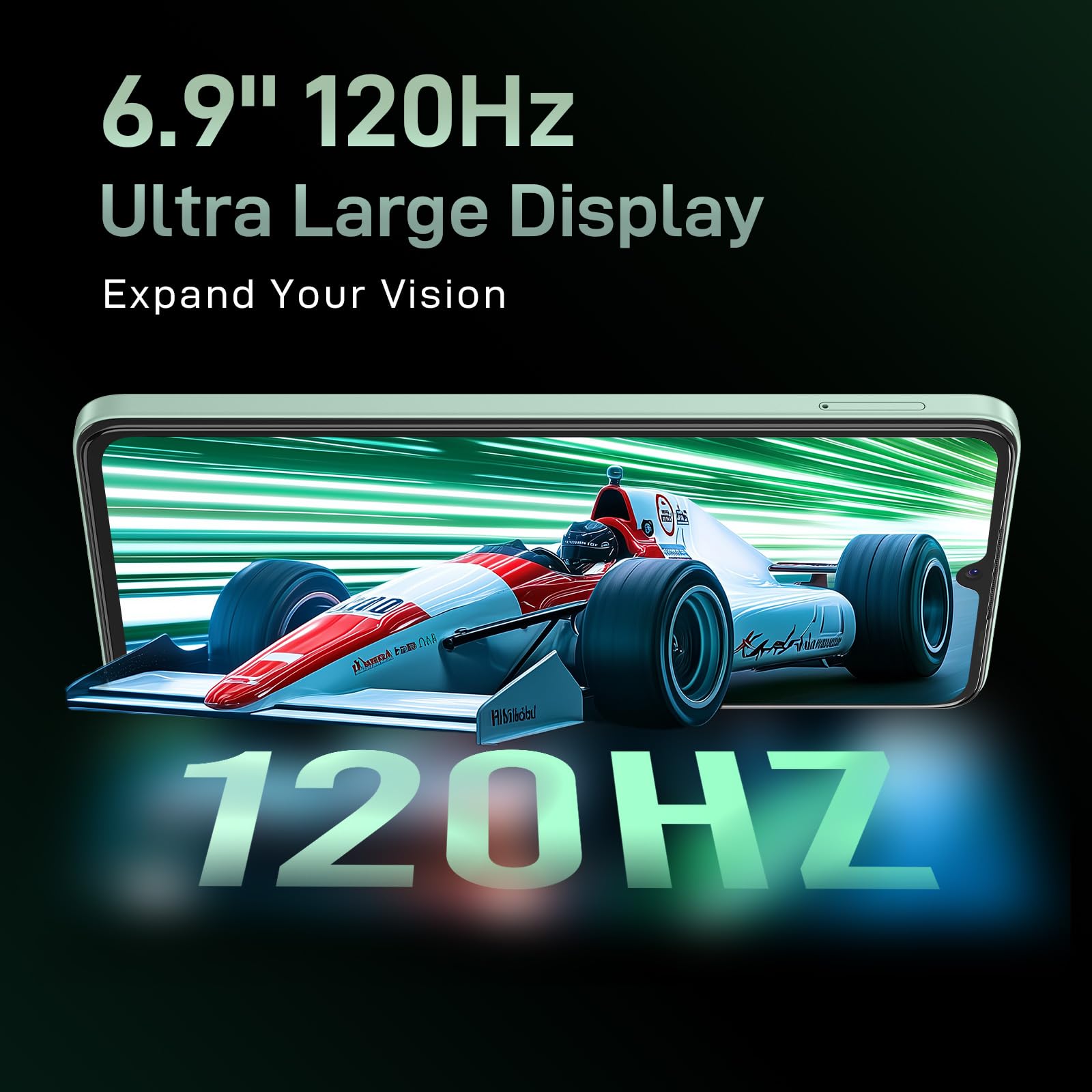 ZTE Blade V70 max Android-Handy, Smartphone ohne Vertrag: 4GB+128GB, 6000 mAh, 50MP Kamera & 6.9" HD-Großdisplay in Lake Green