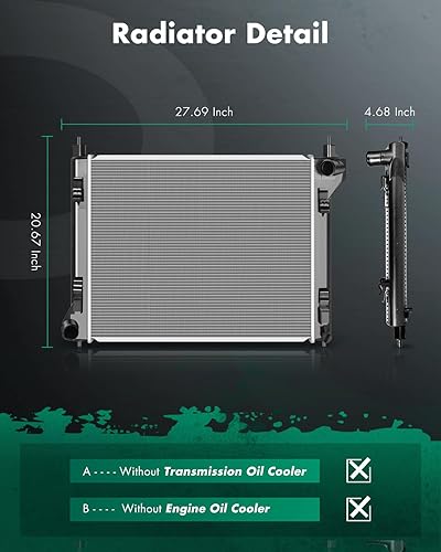 Miniatura 2 de SCITOO para 2013-2019 para Nissan Sentra 1.6L 1.8L Radiador de repuesto automotriz 13365