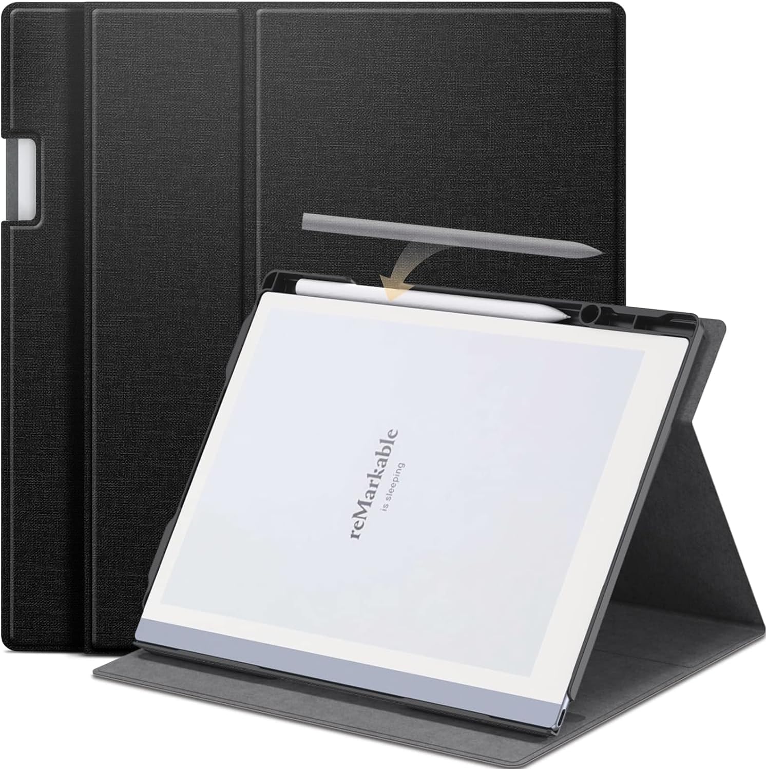 CENXI Rotating Case for Remarkable 2 Digital Paper Tablet 10.3 inch (2020 Released) - 360 Degree Rotating Slim Protective Stand Cover with Pen Holder, Not Fit Remarkable 1 (black)
