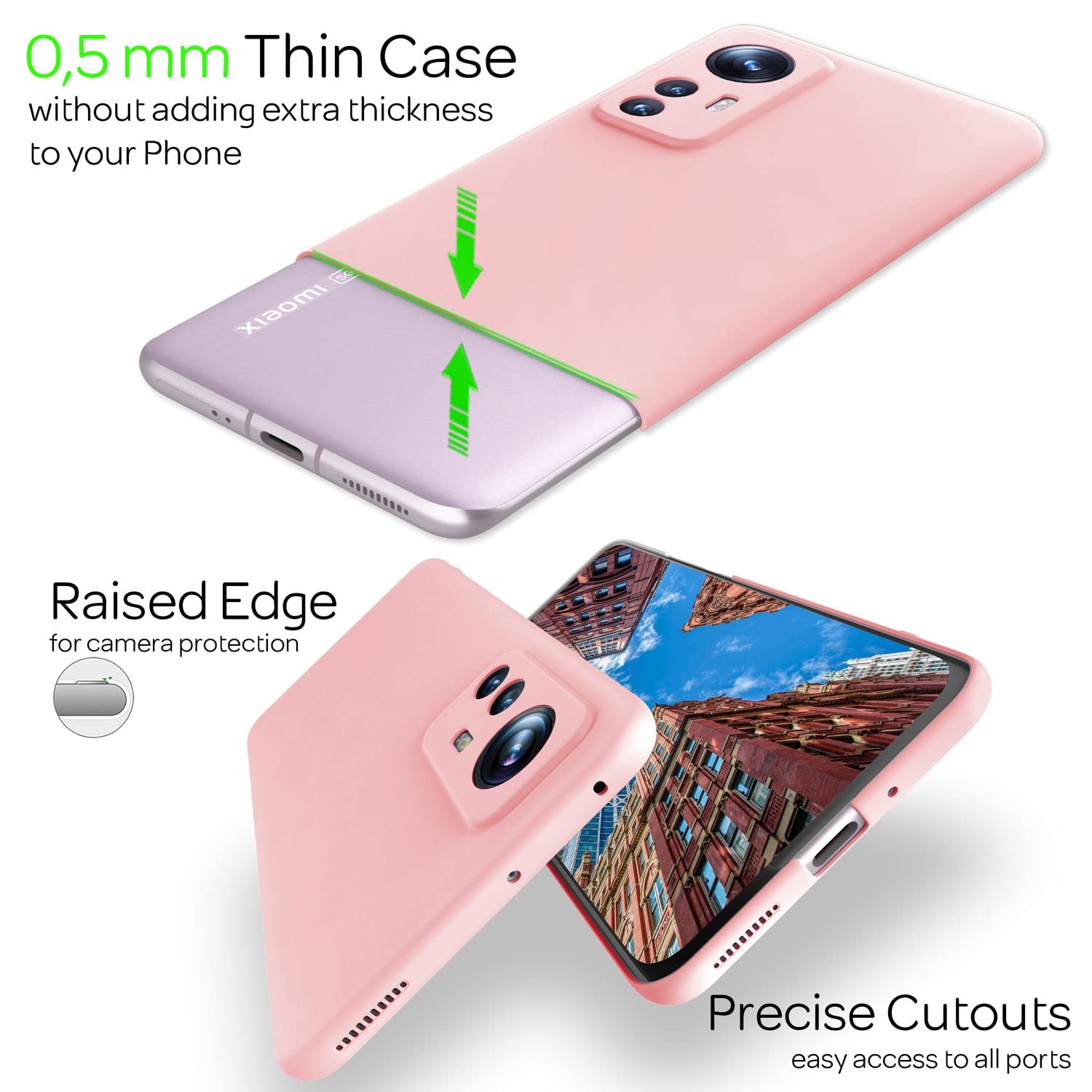 NALIA Custodia Ultra Sottile Per Xiaomi 12 / 12X | Cover Rigida 0,5 Mm Con Superficie Setosa Opaca | Anti Impronta E Leggera | Colore Nero - 2