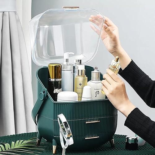 Miniatura 4 de MAXGLAM Organizador de maquillaje cosméticos organizadores para el cuidado de la piel caja de almacenamiento de maquillaje con tapa y cajones a