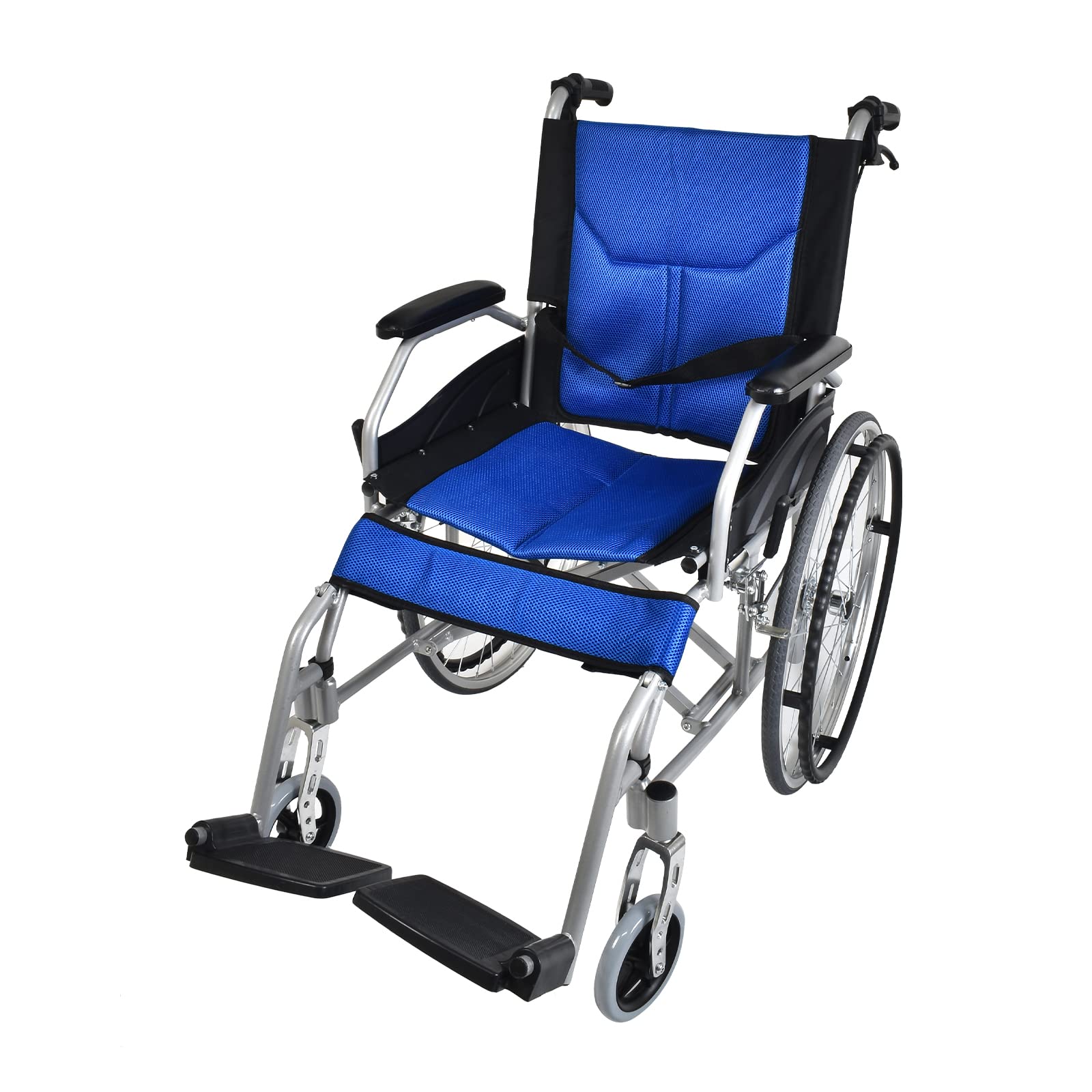 ◎新品◎自走介助兼用車椅子 【色：ネイビー】アルミ合金 フレーム