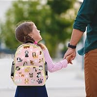 Cfpolar Kids Backpack 14.2 Inch - Lightweight Waterproof Toddler Daypack With Chest Strap (Cute Dogs Design) - View #8
