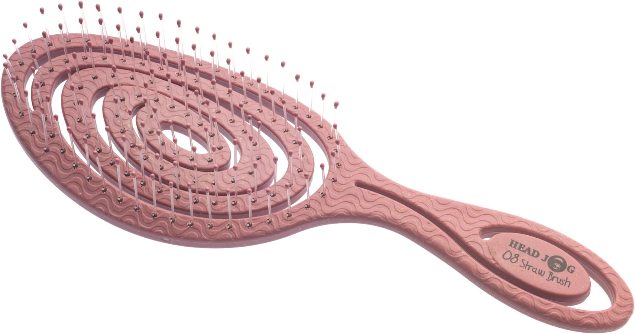 Head Jog08 Paddle Brush Flexible Soft Pin Bristles, Detangling Wet Or Dry Hair. Gentle Brushing Hairbrush. Detangle Brushes For Straight, Curly & Wavy Hair Types. (Blossom)