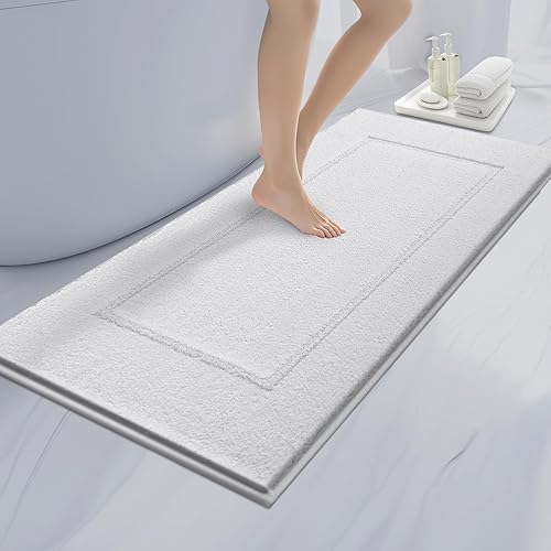Miniatura 9 de Alfombras de baño de 24 x 60 pulgadas, antideslizantes, extrasuaves, absorbentes, lavables a máquina, de secado rápido, para suelo de baño, ducha,