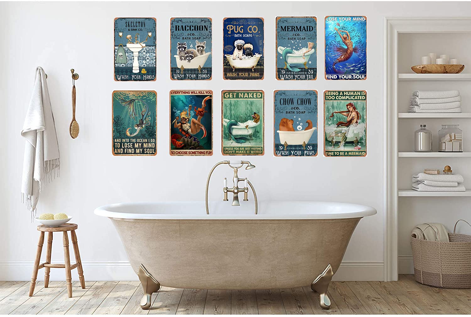 Targa In Alluminio Vintage 20x30 Cm Con Scritta 'Guns Warning No Trespassing' Per Garage, Bar, Casa
